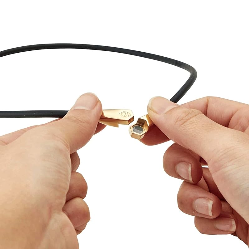 Colantotte ALT Verstellbares Halsband (L: 51cm/Schwarz x Silber) mit Geschenktüte und Grußkarte