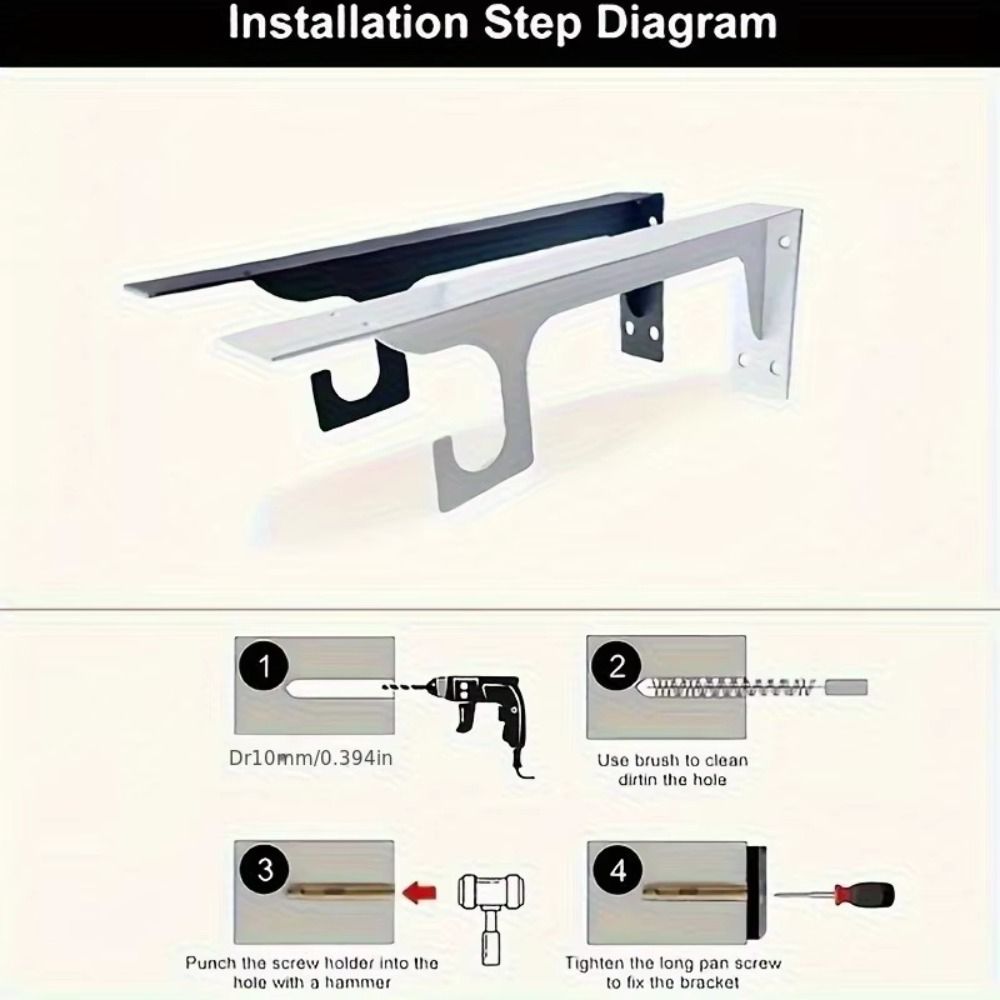 2 Piece Set Durable Metal Metal Brackets Heavy Duty Load-Bearing Supports Industrial Use