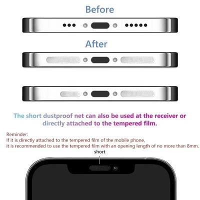 8/4 pièces Maille Métallique Universelle Anti-Poussière Adhésive Filet Couvercle Autocollant Housse Anti-poussière pour Téléphone Portable Kit Protecteurs pour IPhone 15