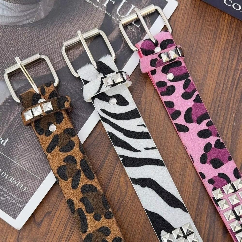 Fur Punk Rivet Belt Buckle Y2K Belt Fashion Gothic Waistband  Rock