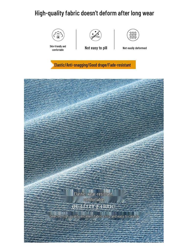 Women's High-Waisted Blue Retro Wide-Leg Denim Pants