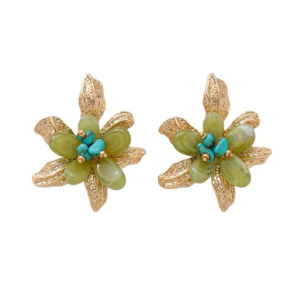 Hot-selling handmade flower bud earrings fashionable and elegant versatile stud earrings high-end earrings women