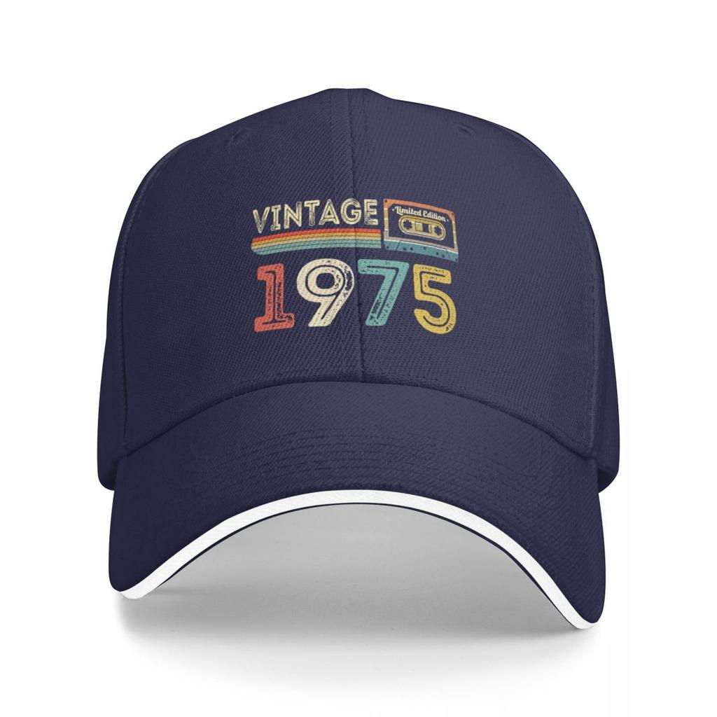 Vintage 1975 48th birthday limited edition retro cassette Baseball Cap Beach Outing Dropshipping Men Caps Womens