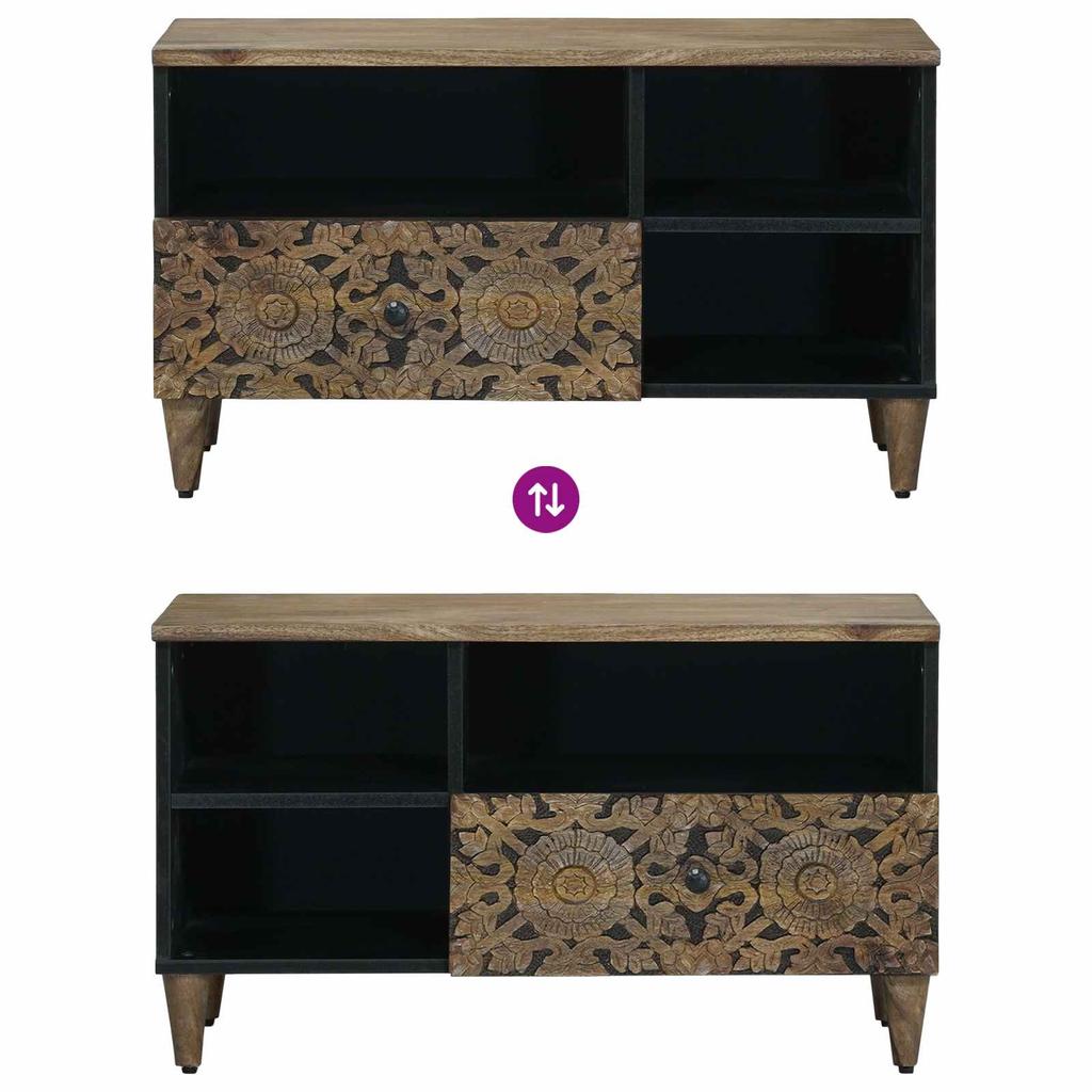 TV Cabinet Brown 80 x 33 x 46 cm Solid Mango Wood