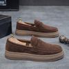 Fashion Spring Khaki Casual Loafers Men Comfortable Breathable Suede Casual Shoes Man Slip-On Platform Shoes For Men zapatos para hombre