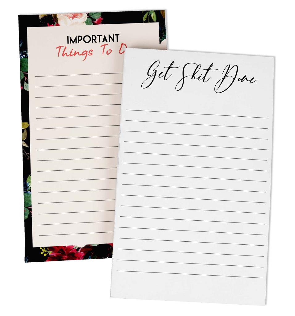 Inkdotpot Pakke med 2 Dagsplanleggerliste Udaterte Notisblokker, Notatblokk Gjøremålsliste Avrivningsblokk - Organizer - Planlegger - Organiser Oppgaver (50 ark