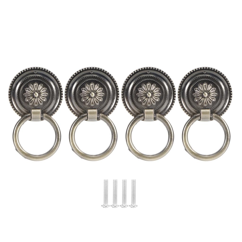 4Pcs Door     Antique Zinc Alloy Drawer Closet Cabinet Handles Hardware Fitting
