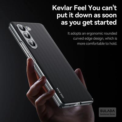 Kryt na telefon s ochranou pantu z tvrdého PC se vzorem karbonových vláken pro Samsung Galaxy Z Fold 6 5 4 Magnetické Magsafe pouzdro