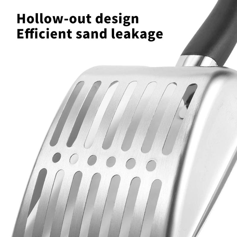 Efficient Ergonomic Grip Cats Litter Scooper Stainless Steel Litter Scoops with Fine Sifting Hole for Litter Cleaning