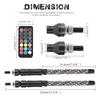 2PCS 1FT LED Whip Lights Waterproof Remote Control Flagpole Antenna Whips for UTV ATV Off Road Truck Sand Buggy Dune RZR
