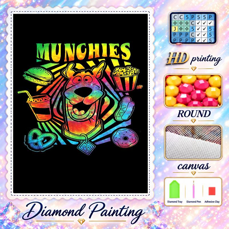 Scooby-Doo Diamond Painting Kit 5D Full Drill DIY Diamond Mosaic Wall Art Home Decor