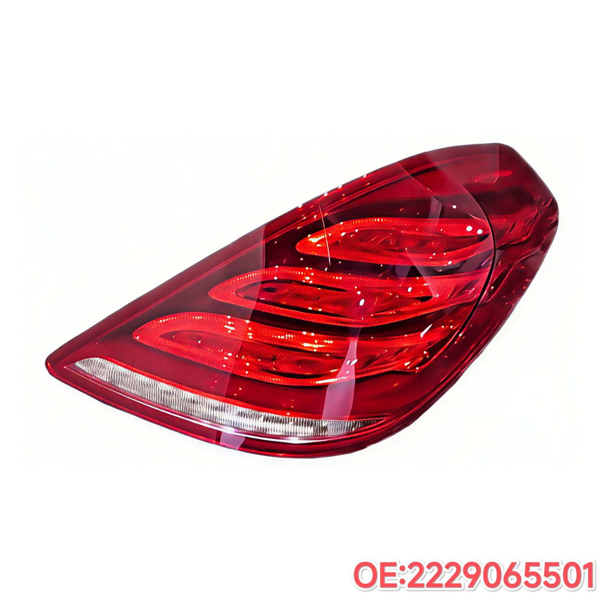 Rear Taillights for 2014-2017 Mercedes-Benz S-Class W222, Part Numbers 2229065401 & 2229065501.