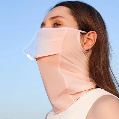 Summer Ice Silk Sunscreen Mask Scarf Outdoor Anti-mosquito Breathable Veil Mask Women Outdoor Cycling Golf Tennis Face Mask