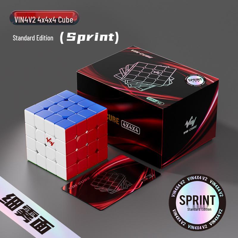 

New Magnetic 4x4x4 Speed Cube, 2nd Gen V2 - Compact Competition Puzzle, Smooth Educational Toy