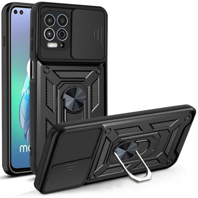 Ochranné pouzdro Armor Shockproof pro Motorola Moto G100 G200 na čočku fotoaparátu telefonu Ochranný magnetický držák do auta Ring Case Kryt
