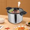 7.4Qt Pressure Cooker Stainless Steel Pot 60Kpa Heating Pressure Tank Canner with Pressure Valve for Gas Stove Induction Cooker