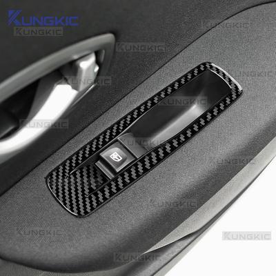 Real Soft Carbon Fiber Sticker For Renault Fluence 2009 2010 2011 2012 2013 2014 LHD Car Window Lift Button Frame Accessories