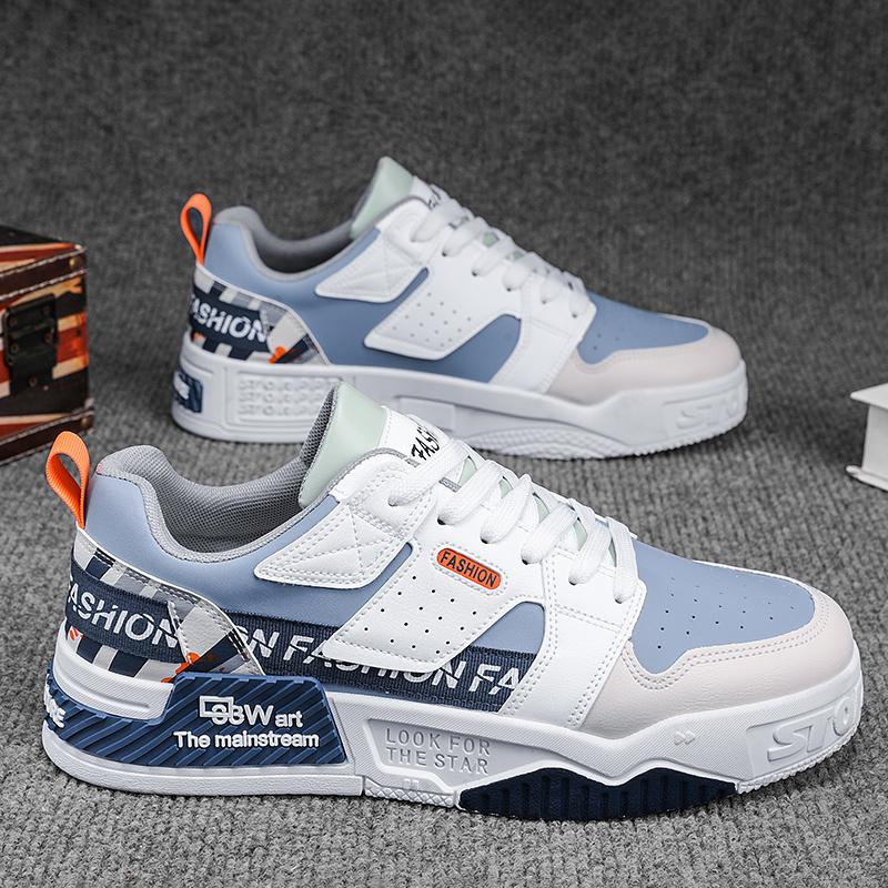 

Нове чоловіче класичне модне взуття для скейтбордингу на товстій підошві з низьким верхом і зручною м’якою підошвою Баскетбольні кросівки 44 бежевий/синій