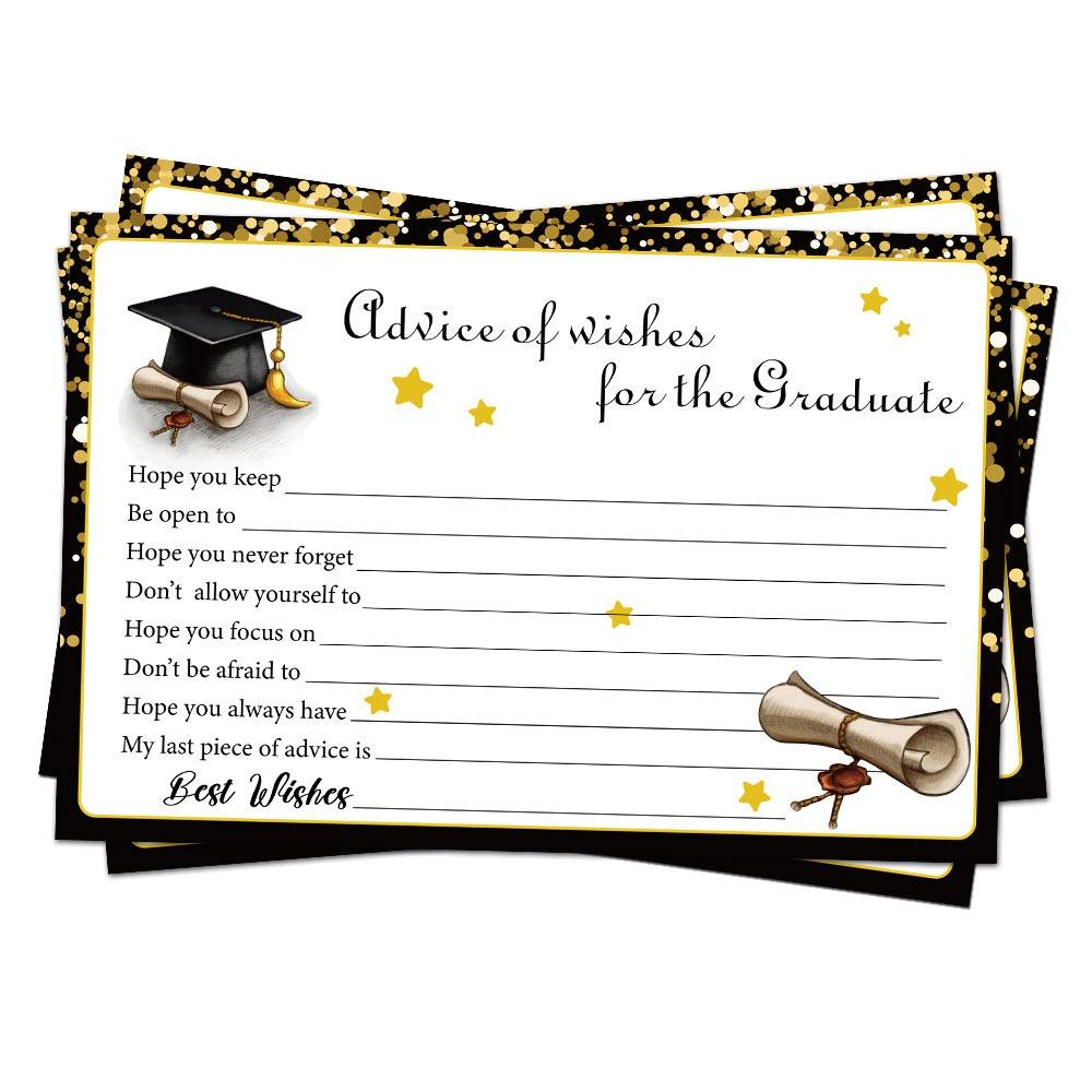 8PCS Multicolor Graduation Advice Cards Advice for The Graduate Paper Graduation Party Decorations Photo Props Celebration Scene