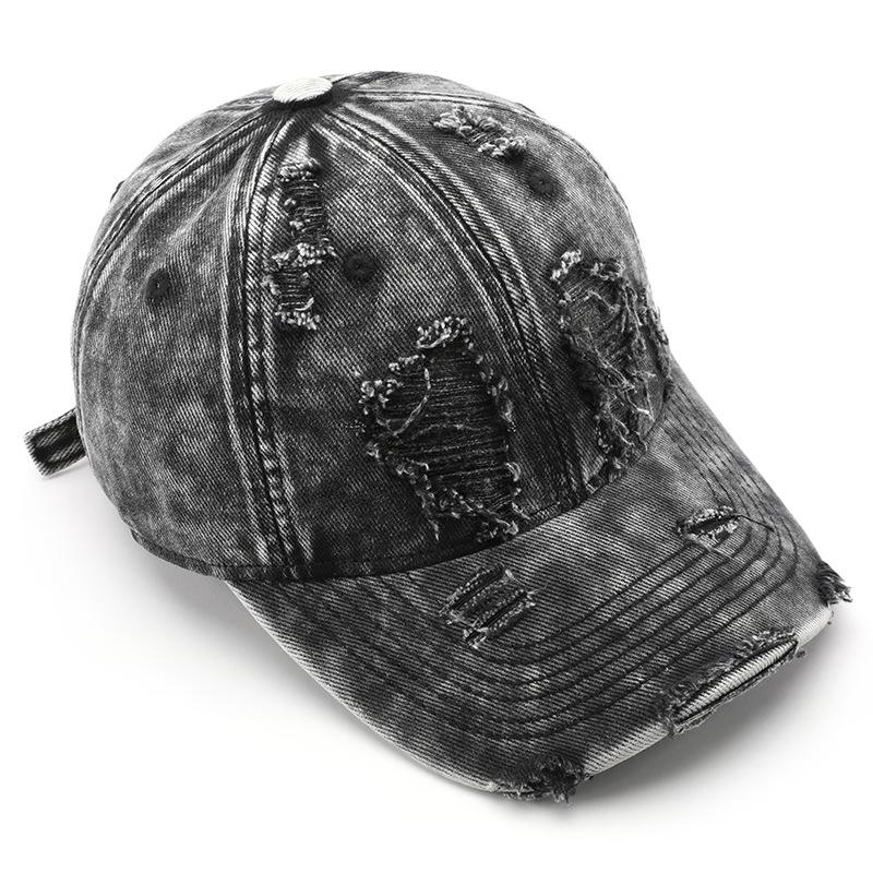Retro zerrissene Herren- und Damen-Denim-Baseballkappen Mode Persönlichkeit Lässige vielseitige Kappe