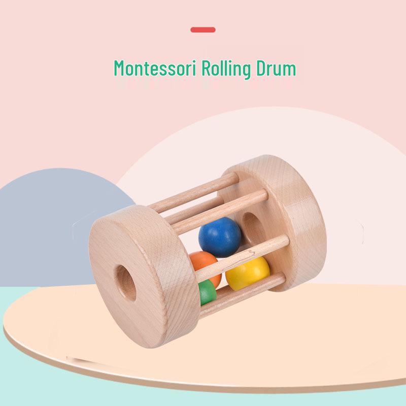 Montessori Wooden Drawer Box Early Education Textile Drum Pressure Ball and Puzzle Toys for Kindergarten