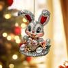 3 Pieces Flat Acrylic Easters Rabbit Pendant Charm for Festival Hanging Bunnys Car Keychains Backpack Keyring Accessory