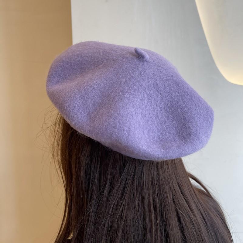 Berretto basco in lana alla moda coreana Beilei: Cappello da pittore versatile Autunno/Inverno