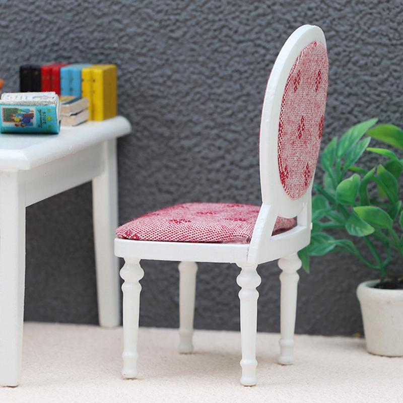 1pcs 1:12 Dollhouse Simulation Retro Sofa Chair Round Stool Model Furniture Living Room Bedroom Scene Decor Accessories Toy