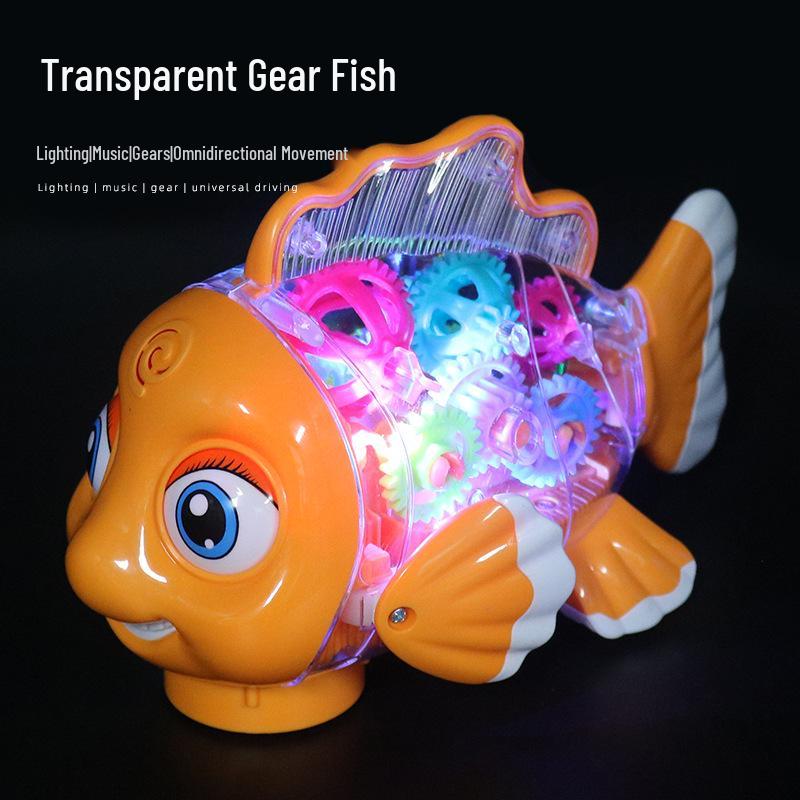 Children's Electric Luminous Clownfish Toy with Lights & Music