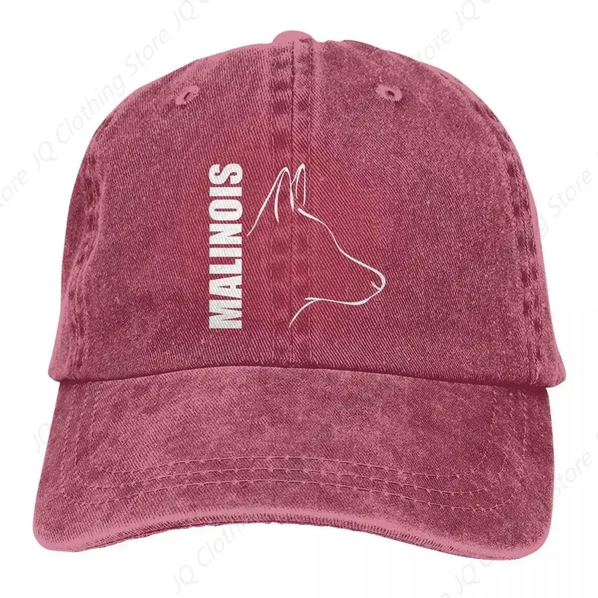 

Belgian MALINOIS Dog Outline Profile Unisex Washed Cotton Cap Vintage Baseball Cap Casual Outdoor Sports Hat Adjustable