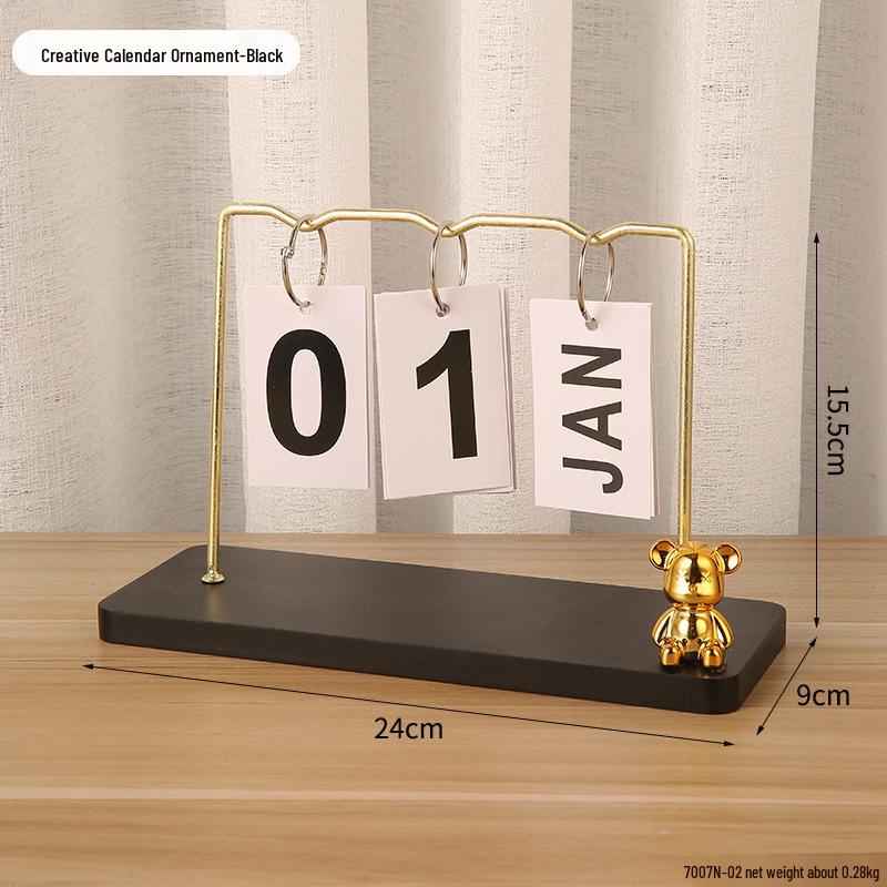 Simple Wood Flip Calendar: Perpetual Desk Ornament & Photo Prop