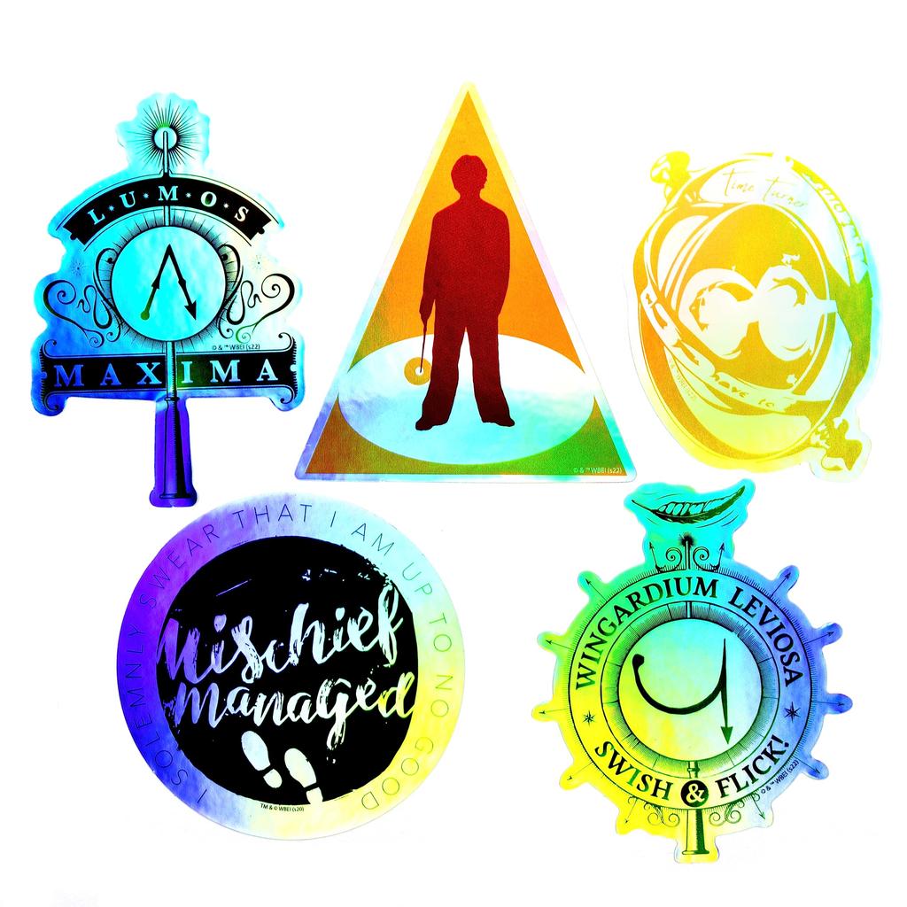 Potterfy Harry Potter Wizarding World Vinyl-Aufkleber, 50er-Set, für drinnen und draußen, UV-beständig, perfekt für alle Gadgets (Eroberungsjournale) Verwendung, Wasserdicht,