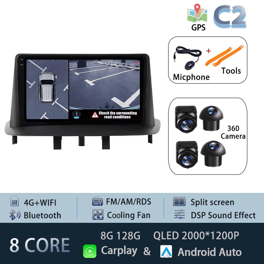 No 2 Din Android 15 Car Radio Multimedia Video Player For Renault Megane 3 Fluence 2008 - 2014 Navigation GPS Carplay Auto RDS