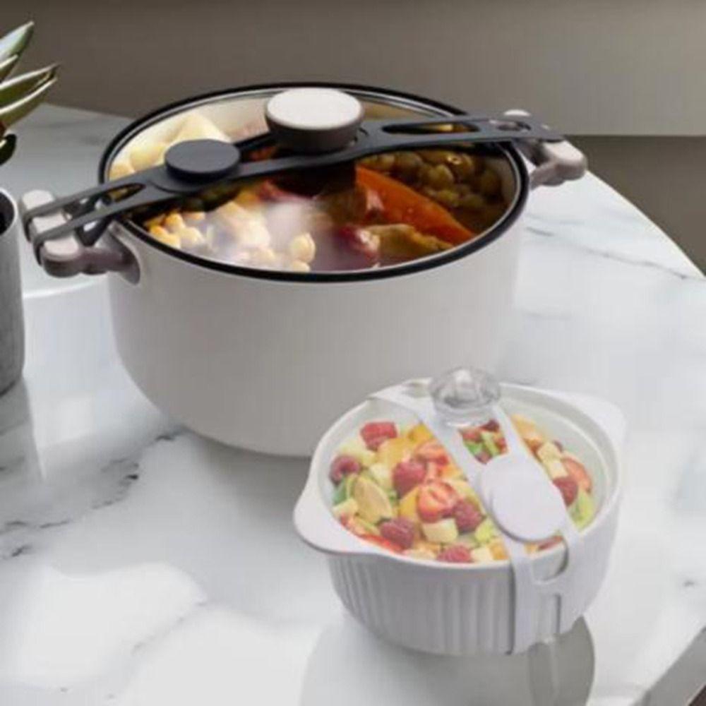 3Pcs Stretchable Silicone Lid Straps Splash-Proof Lunchbox Strap Convenient Pot Lid Strap  Pans