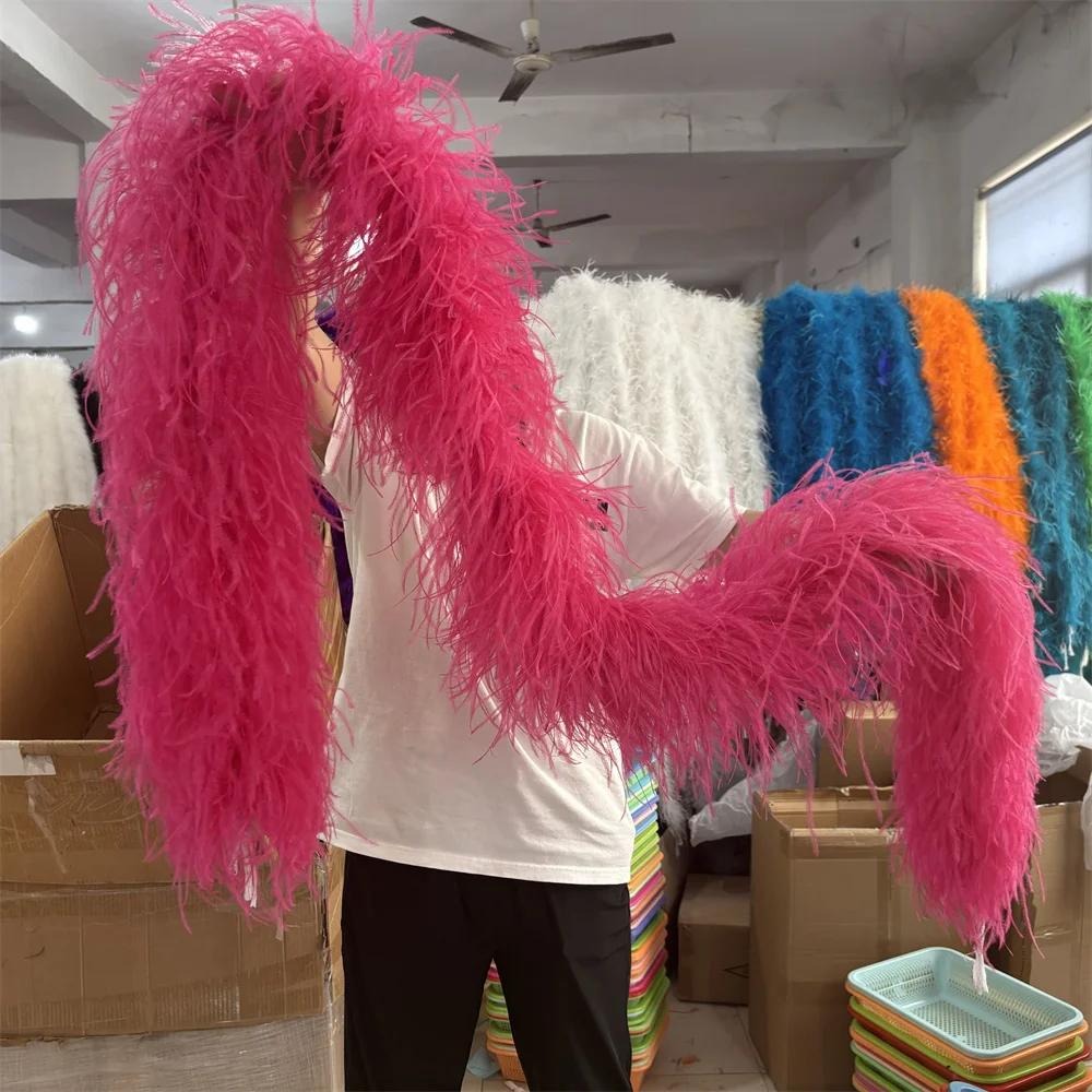 DIY 2 Meter Flauschige Straußenfeder-Boa 1-lagig bis 20-lagig Dick Schal aus hochwertigen Federn zur Dekoration von Brautkleidern Individuell anpassbarer DIY-Schal