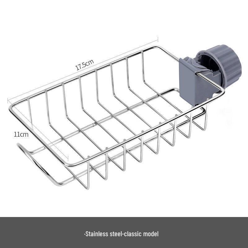 Punch-Free Kitchen Sink Rack for Sponges, Cutlery & Dishcloths