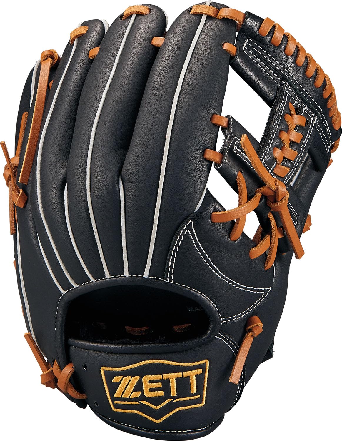 

ZETT AcroCatch Youth Baseball Size Black x Oak Brown BJGB77430F Glove, All-Around, Left-Handed Throw, M, (1936),