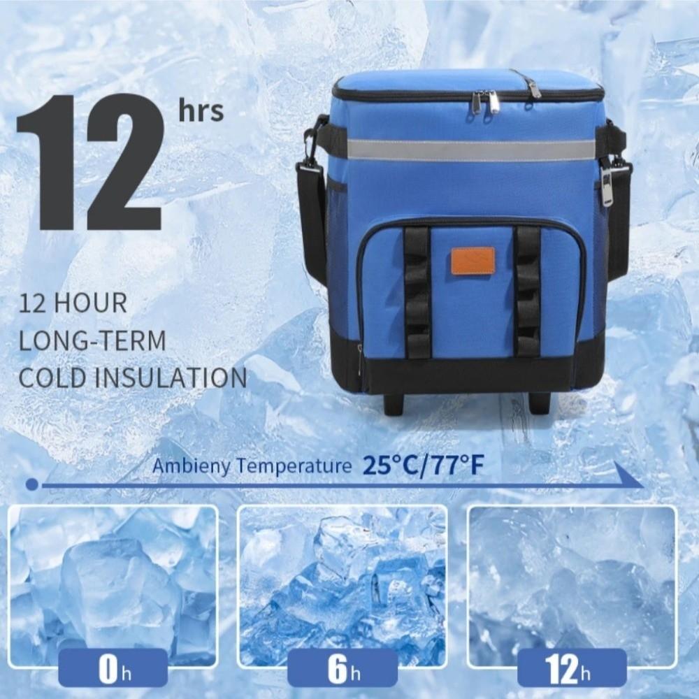 Large Capacity Picnic Trolley Box Rolling Tie Rod Picnic Bag Tug Insulation Bag  Refrigerated Box