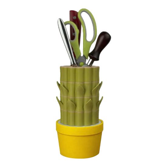 

Ніж-Кактус Блок для ножів Бамбукова полиця для зберігання Компактний вузький профіль Тримач для кухонних ножів Органайзер у стилі кактуса Легко чистити Стійка обтяжена основа Кухня 1pc