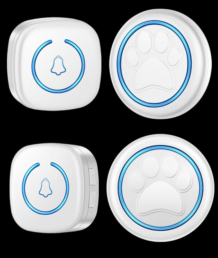 Dog Training Doorbell with Touch Buttons, 60 Melodies, LED Light