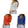 English Fashion Shirt With Butterfly Print And Spandex For Casual Wear