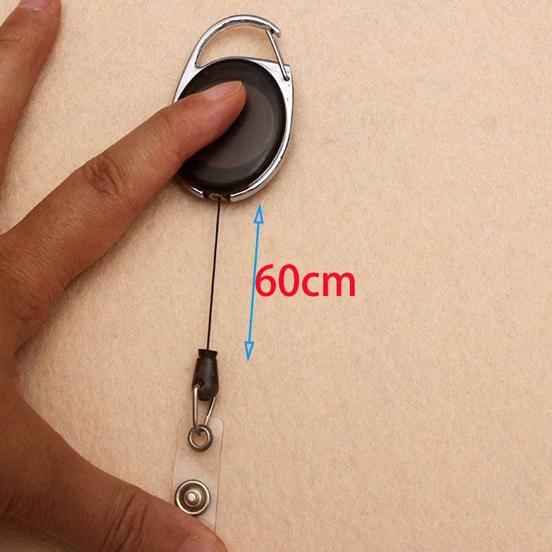 NEW Black Retractable Pull Badge Reel ABS Plastic Scalable Student Nurse Exhibition Genuine Leather Business Card Badge Holder ID Name Case Supplies