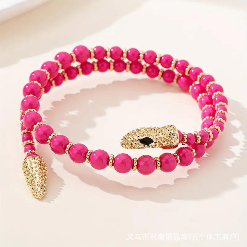 Black Snake Beaded Neck Chain Niche Design High-end Necklace Cold Sweet Wind Jewelry Snake Necklace