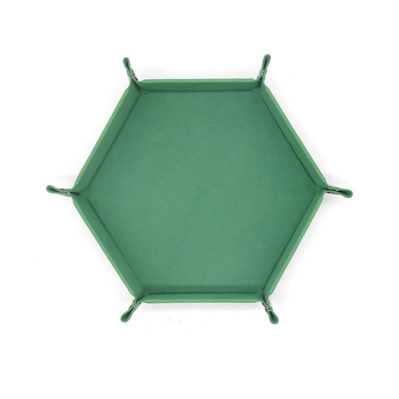 1pc Hexagonal Dice Tray and Miscellaneous Storage Box Board Game Dice Tray Accessories Leather Dice Tower