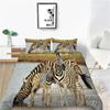 Zebra Duvet Cover Set  Polyester Comforter Cover Black And White Stripe Wild Animals For Kids Teens Bedding Set King Queen Size