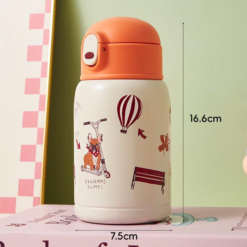 Longshida LUCKY Dudu 380ml Stainless Steel Straw Cup