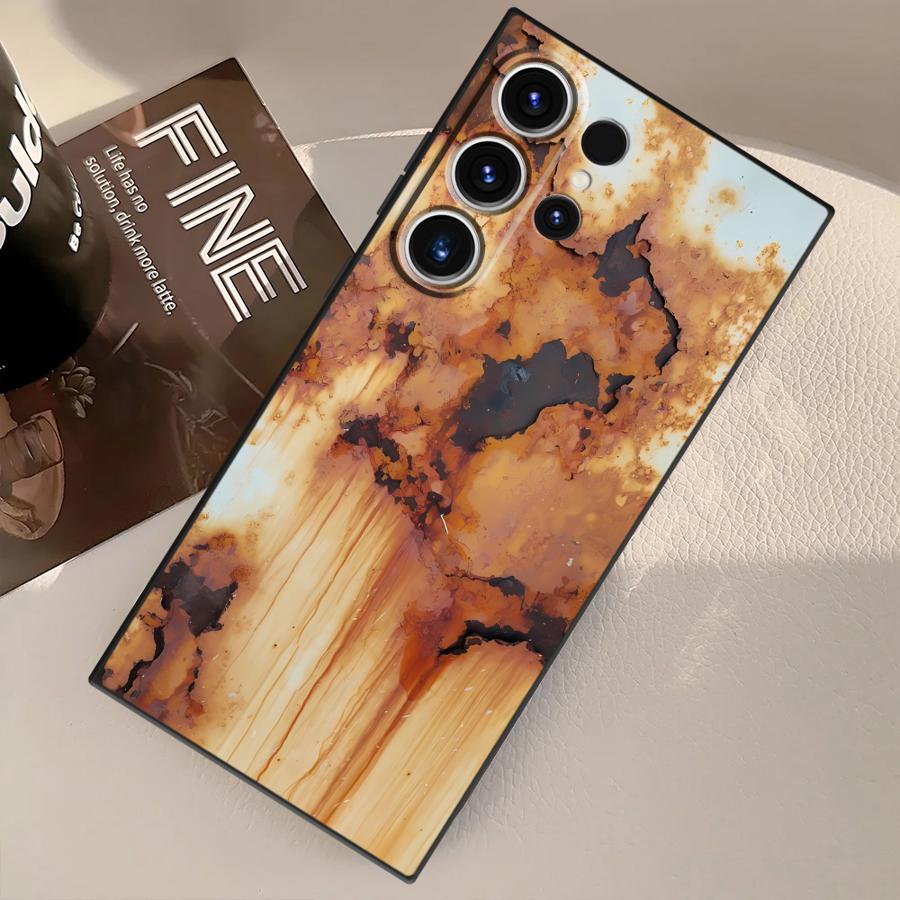 Case for Samsung Galaxy S25 Ultra S23 FE S24 Plus S21 S20 S22 S9 Funda Phone Cover Retro Rust