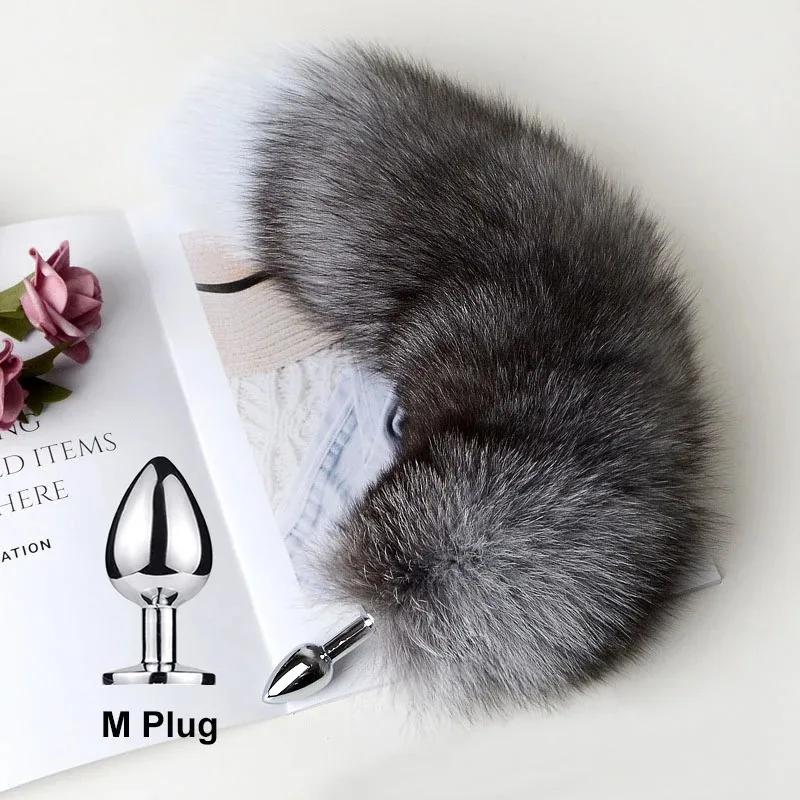 Anal Plug with Real Fox Tail for Woman Separable Cosplay Butt Plug Anal Adult Products Masturbator Man Female Couples Sex Toys