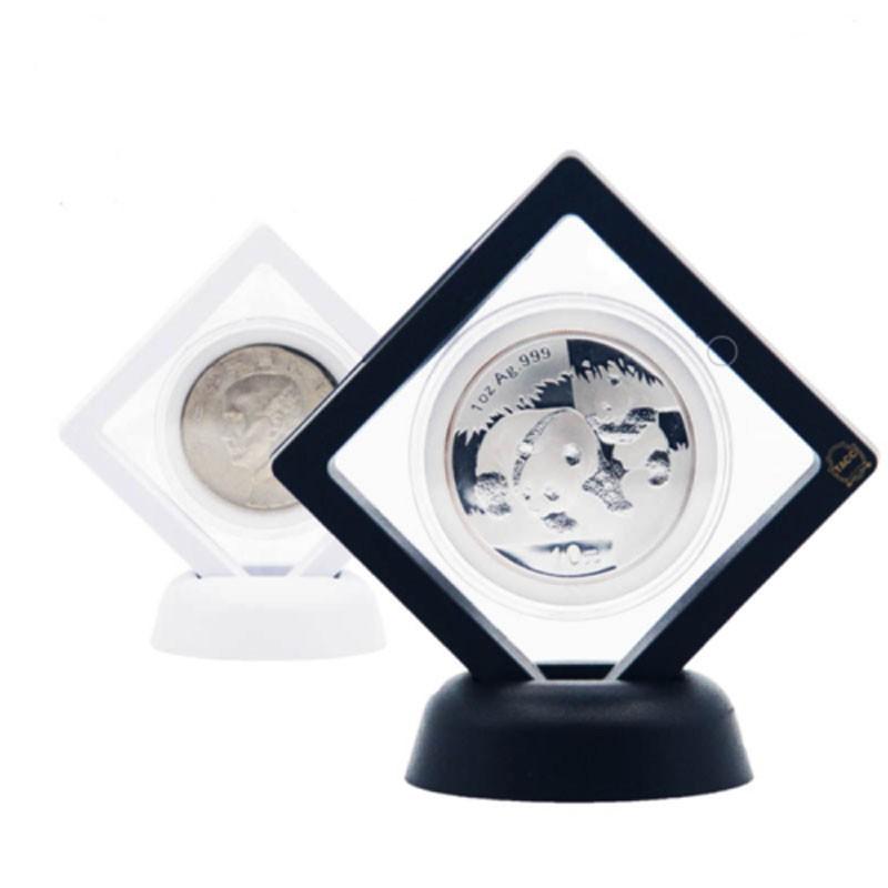 Floating Challenge-Coin Medal ANY Coin Holder Display Case2*Display Stand