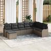 Garden Sofa Set with Cushions 8 pcs Grey Poly Rattan